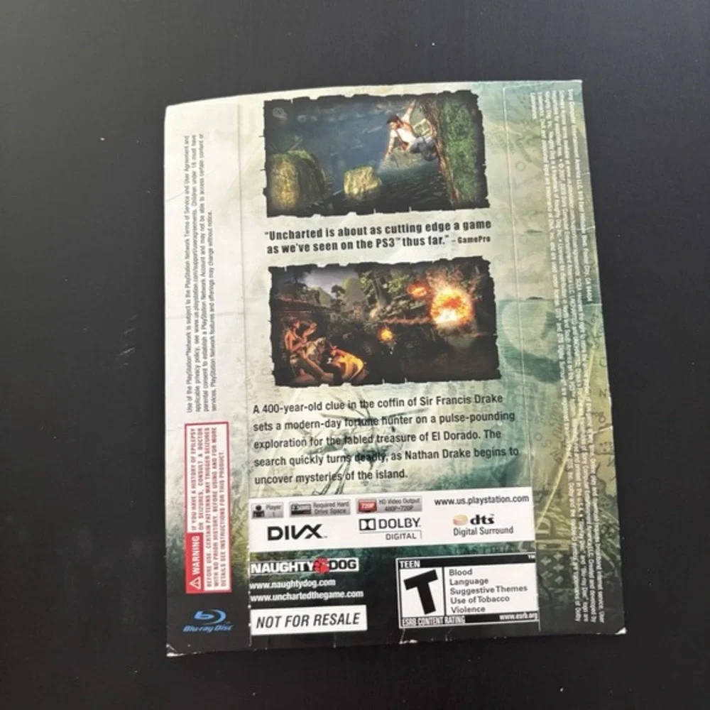 Uncharted: Drakes Fortune PS3 Sony PlayStation 3 Game (Greatest Hits, Cardboard)